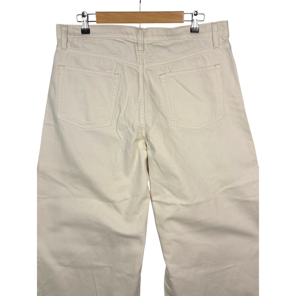 NWT Gap Women Baggy Mid Rise Wide Leg Jeans Crop Ecru Off-White Denim Sz 31 12R - Picture 9 of 15